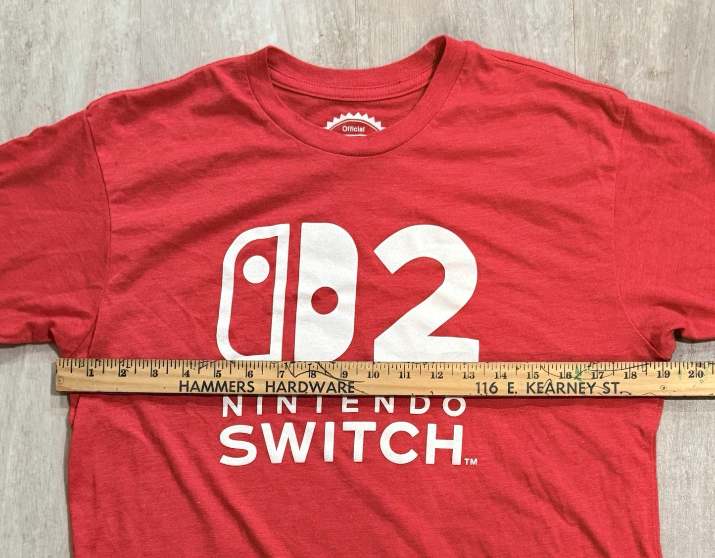 Nintendo Switch 2 Red Staff Limited Edition Employee Promotional T-Shirt - Small