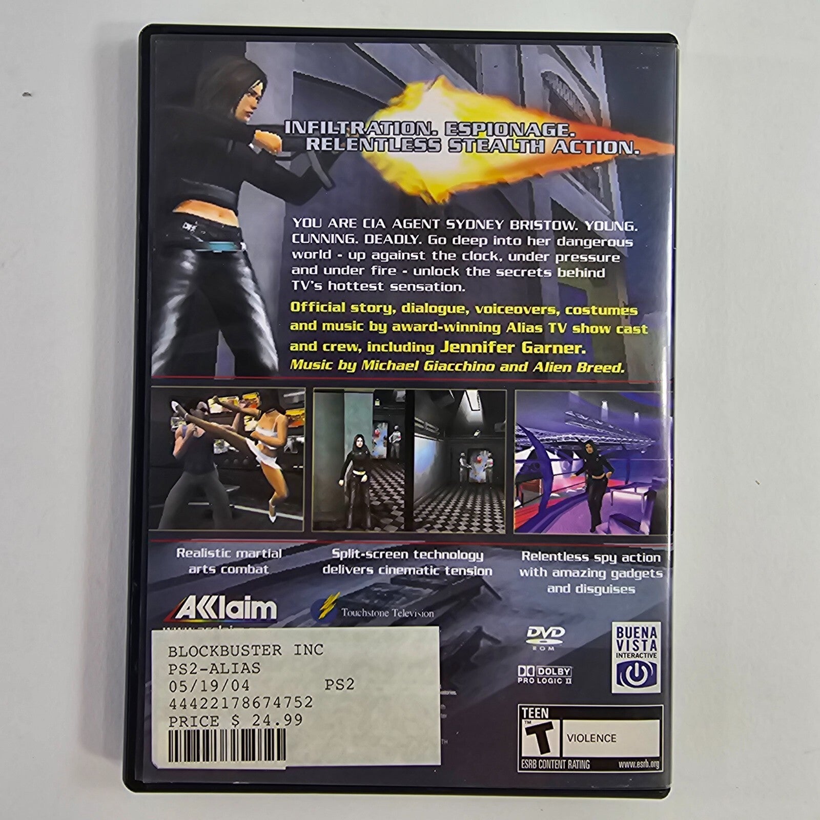 Alias (Sony PlayStation 2, 2004) Game Case Manual Registration - Tested