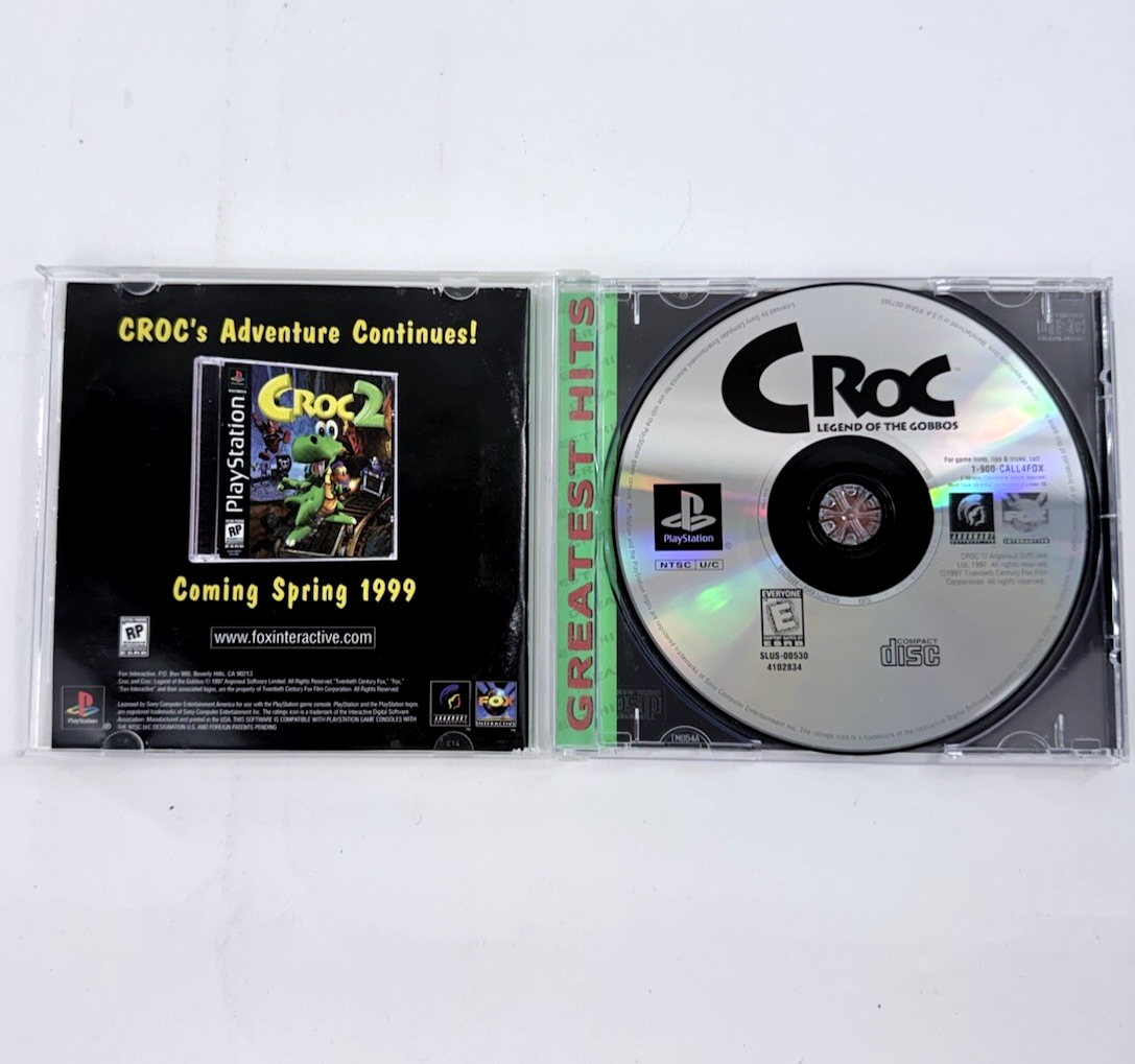 Croc: Legend of the Gobbos (PlayStation 1, 1998) Game Case Manual Registration