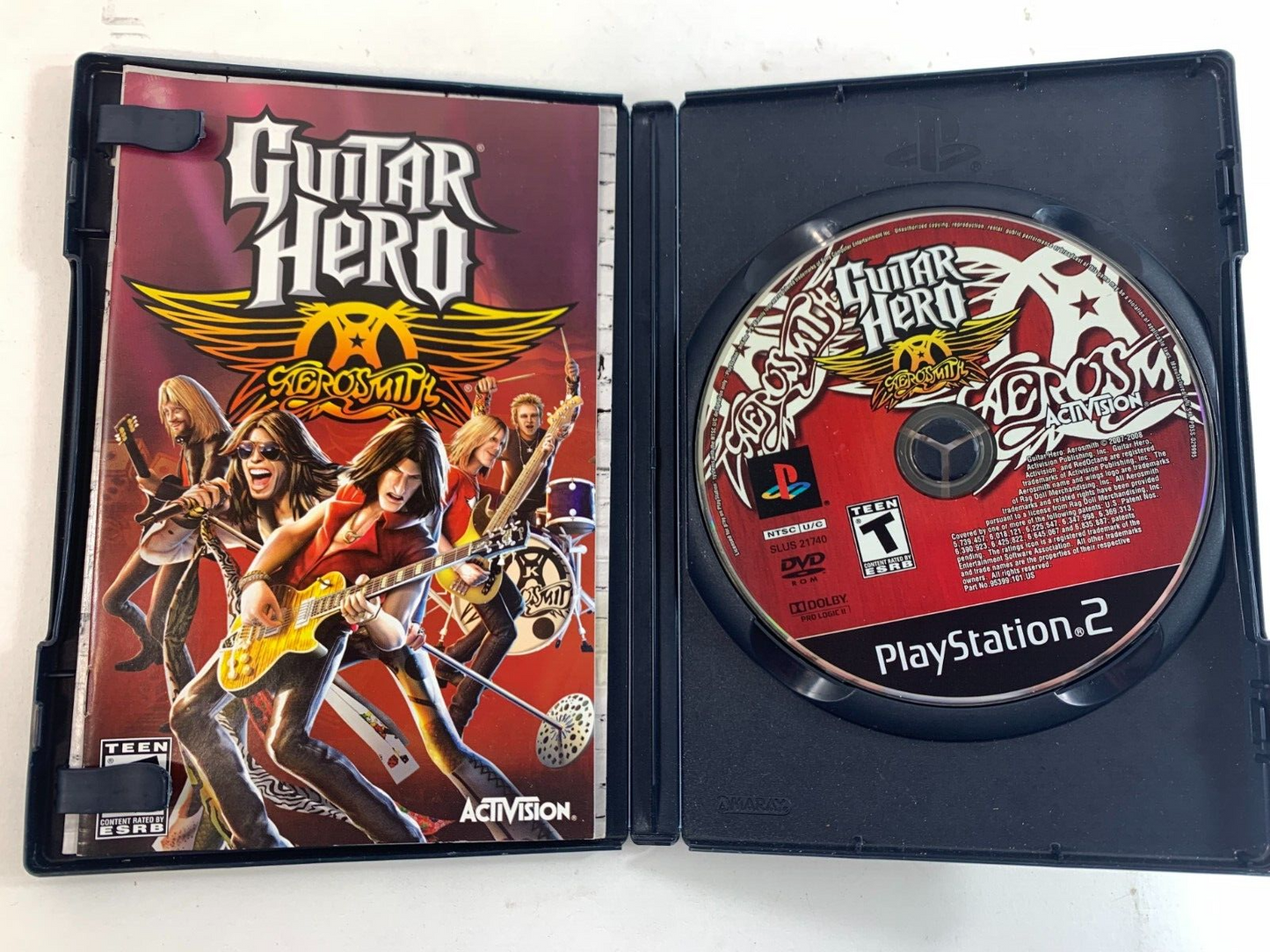 Guitar Hero: Aerosmith (Sony PlayStation 2, 2008) Game Case Manual Tour Book