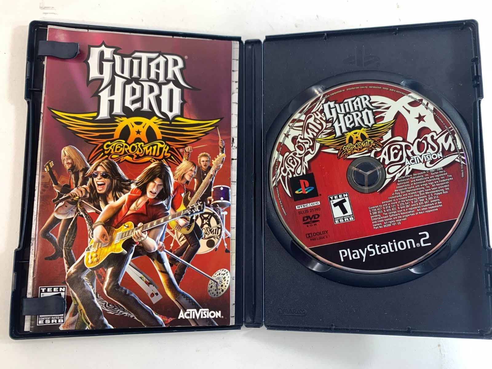 Guitar Hero: Aerosmith (Sony PlayStation 2, 2008) Game Case Manual Tour Book