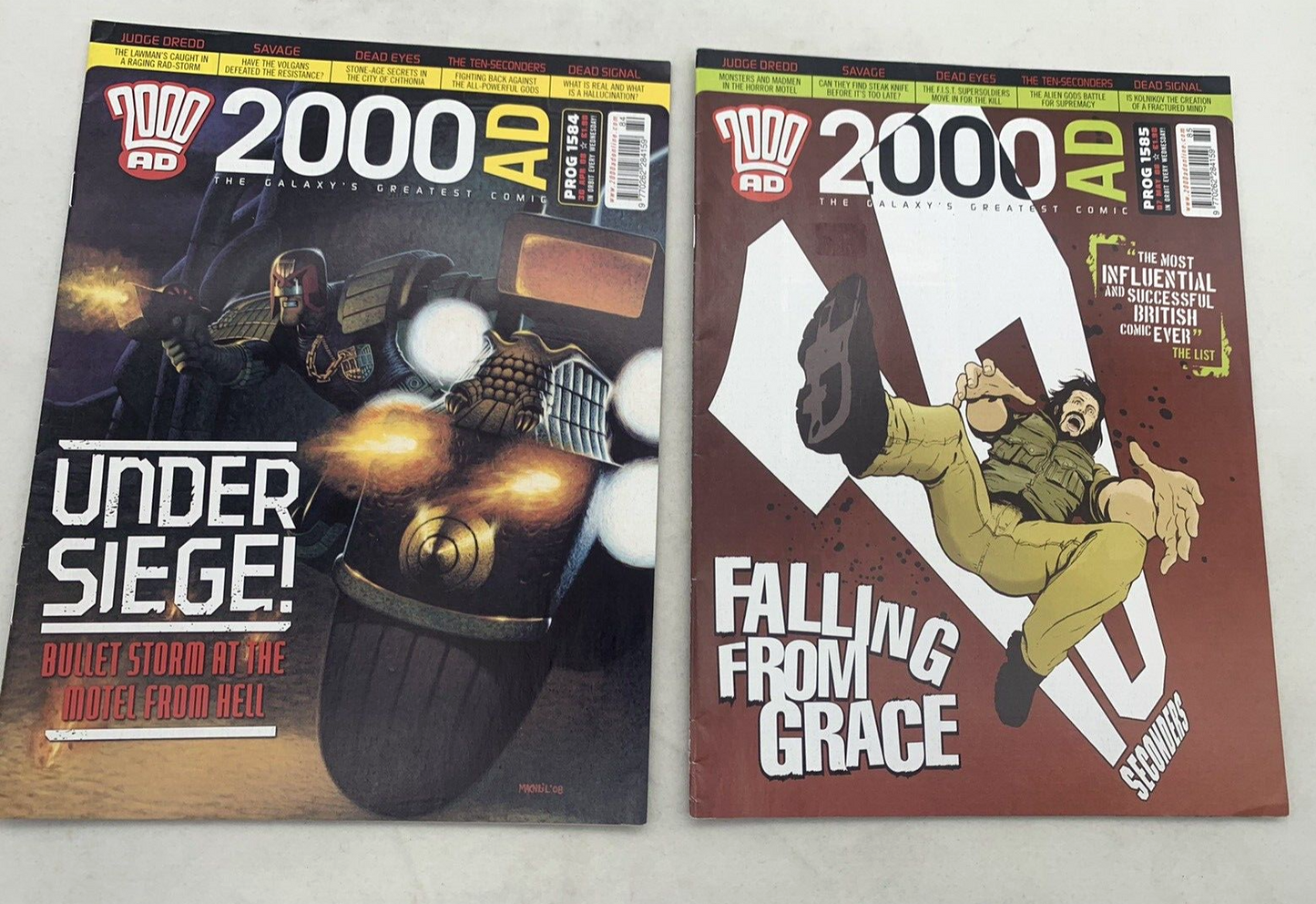 2000 AD Program Back Issues #1580- 1596 - 17 Books - Apr 08- Jul 08 Judge Dredd