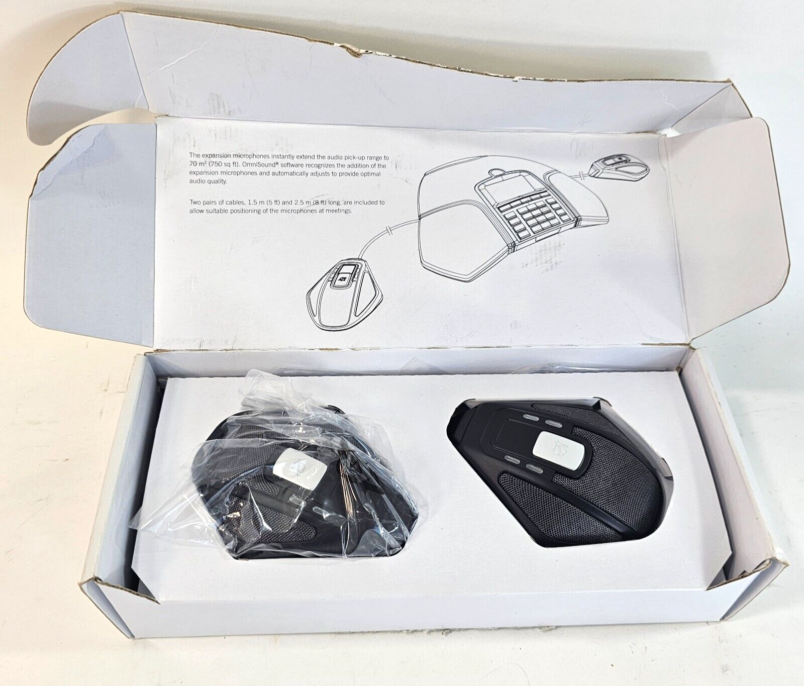 Lot of 2 Avaya Conference Phone B100 Series Expansion Microphones - Open Box