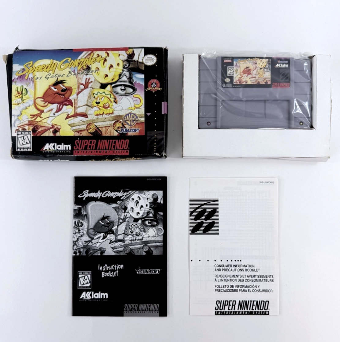Speedy Gonzales: Los Gatos Bandidos (SNES, 1997) Game Box Manual Insert - Tested