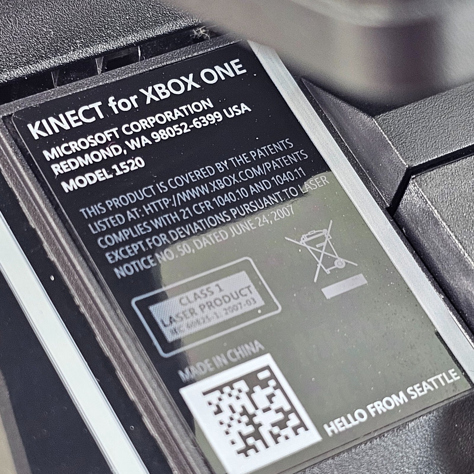 Microsoft Xbox One Kinect Black Sensor Bar Model 1520 - Tested and Working