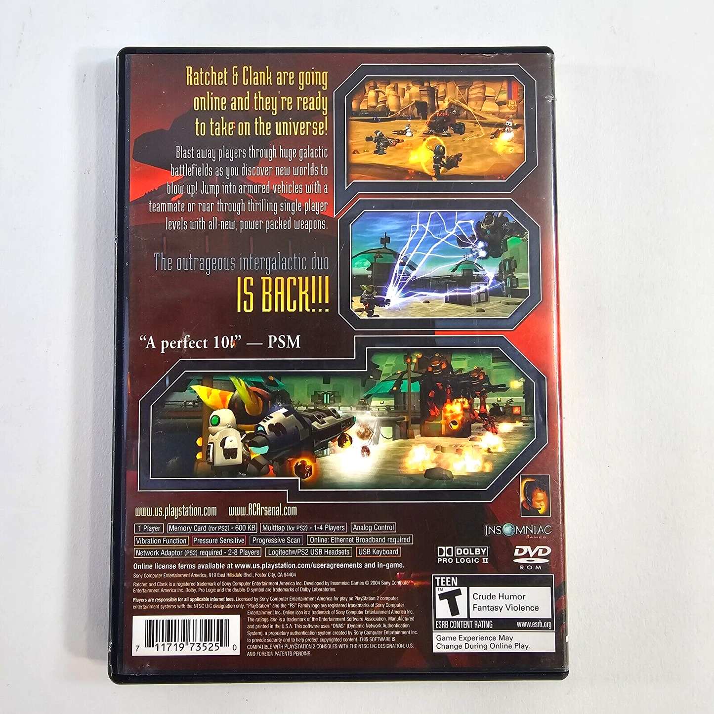 Ratchet & Clank: Up your Arsenal (PlayStation 2, 2004) Game Case Manual Insert