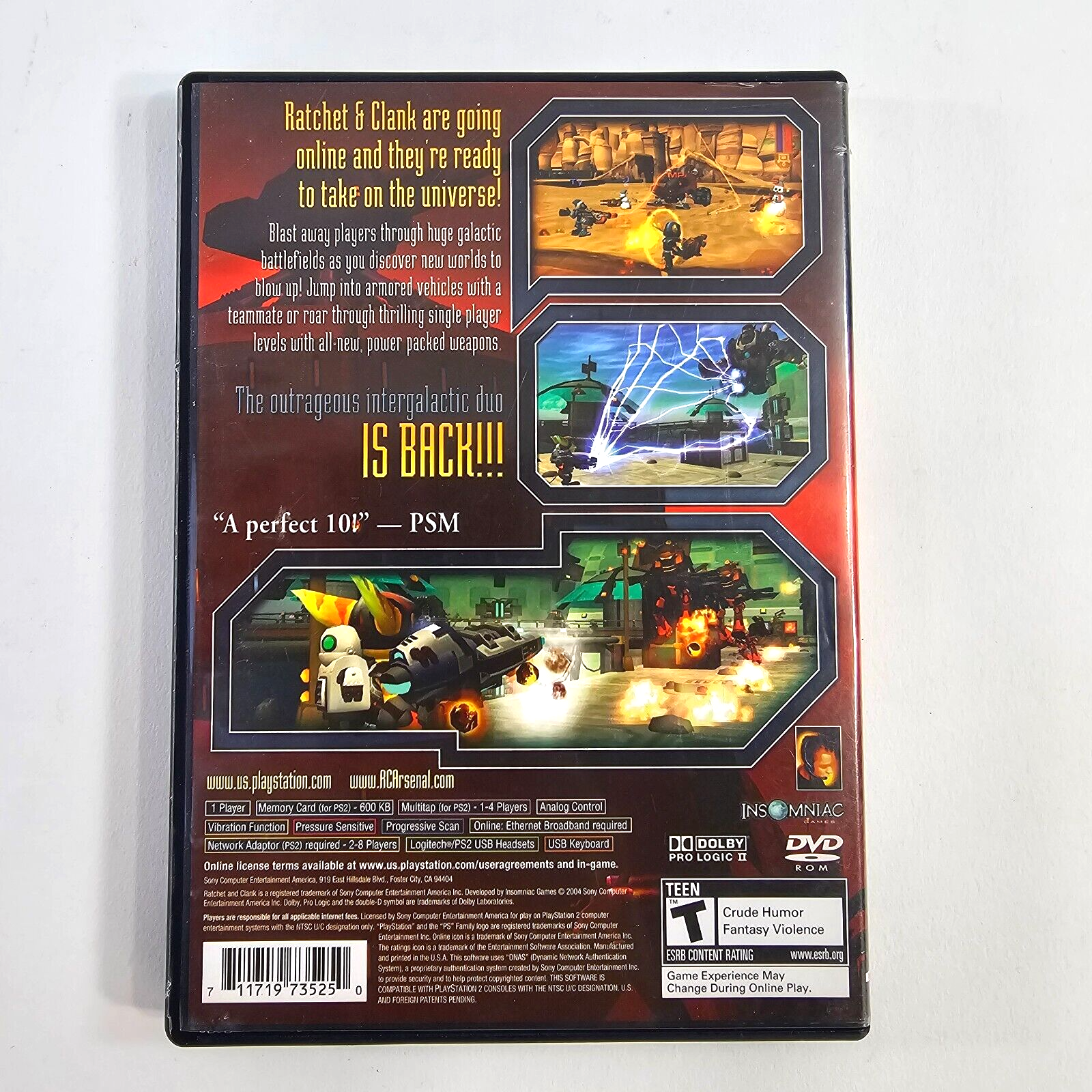 Ratchet & Clank: Up your Arsenal (PlayStation 2, 2004) Game Case Manual Insert