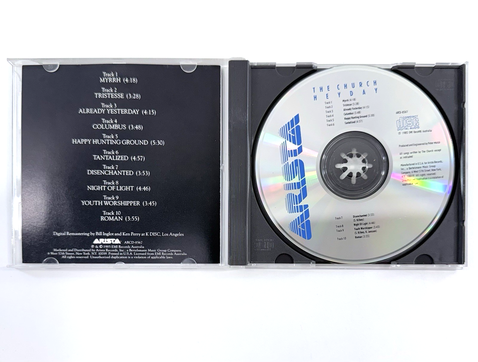 Heyday by The Church (CD, 1985, Arista) Tested and Working
