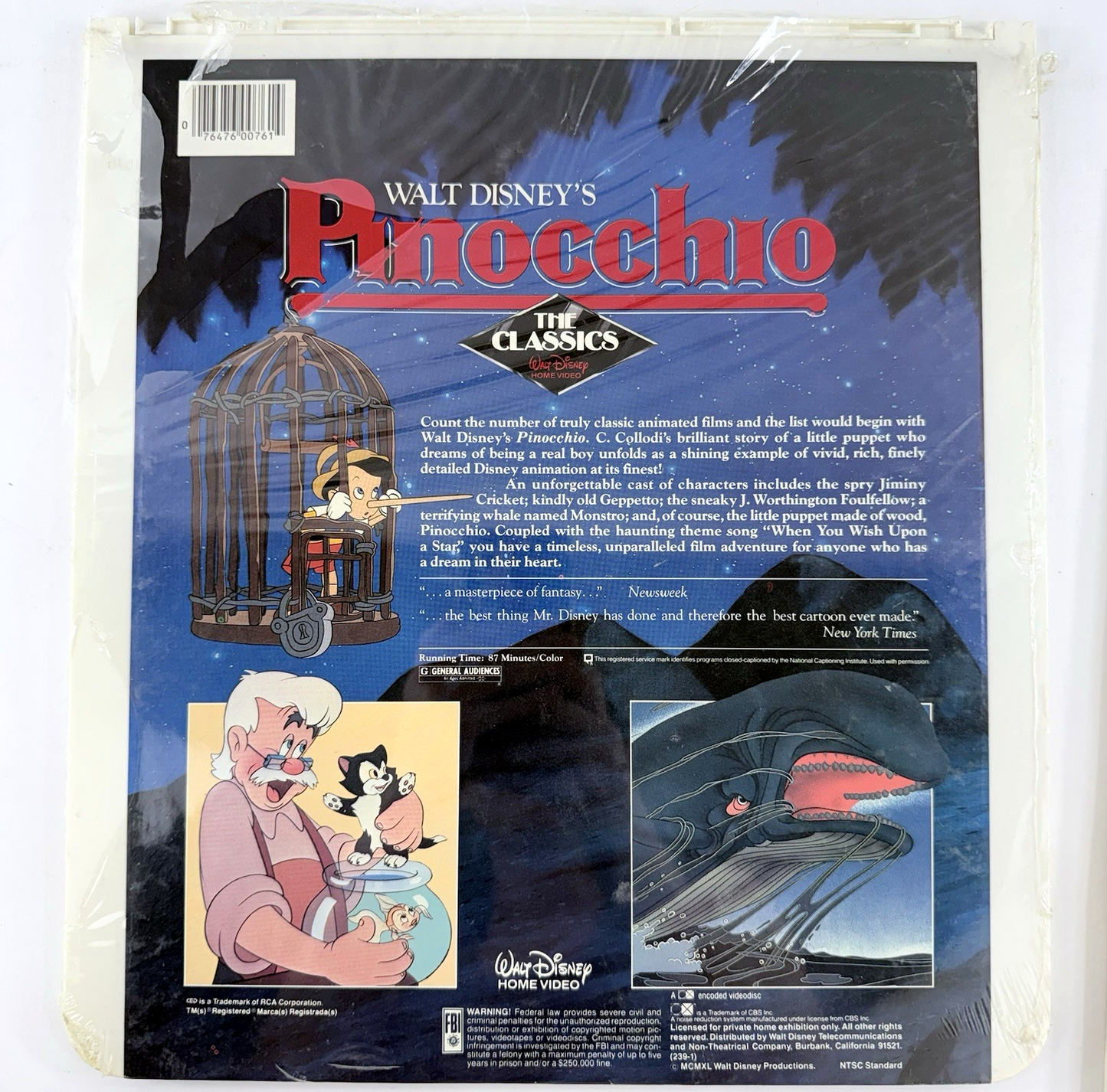 Pinocchio (CED VideoDisc Films) Treasure Island, The Shaggy Dog, Cartoon Parade