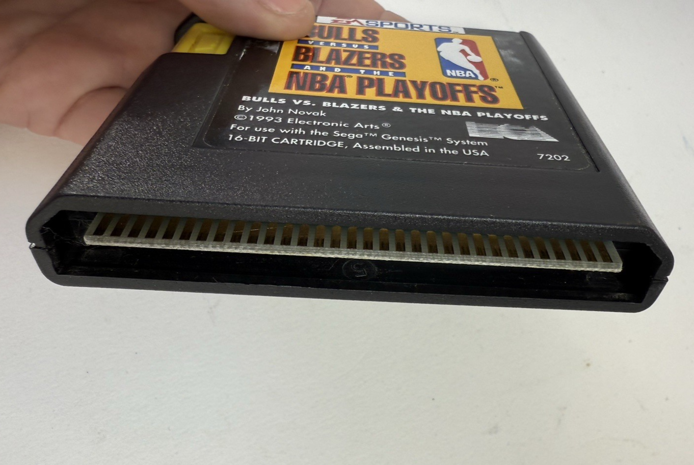 Bulls vs. Blazers and the NBA Playoffs (Sega Genesis, 1993) Game, Case, Manual