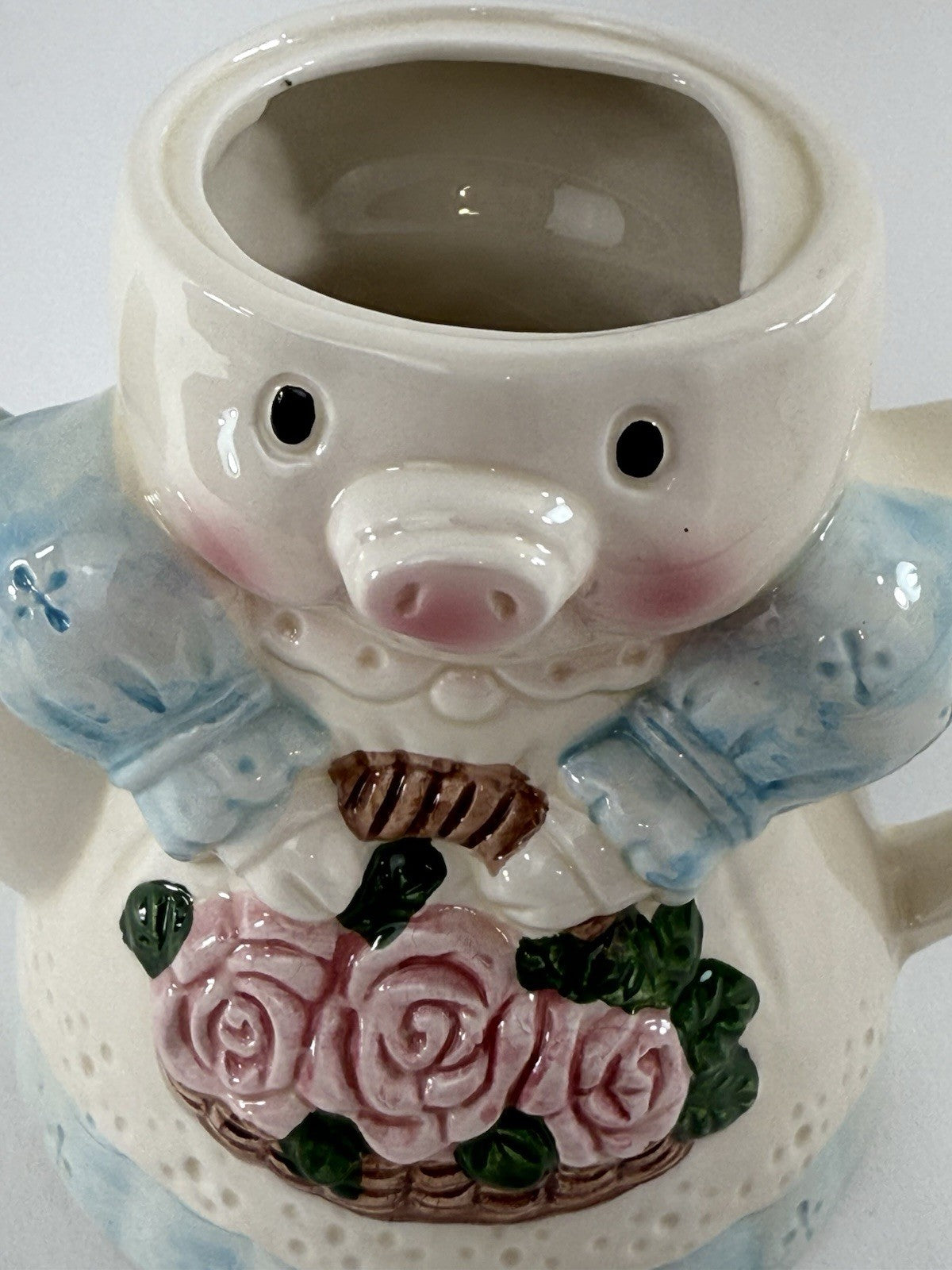 OCI Omnibus 1990s Miss Garden Pig Ceramic Decorative Teapot