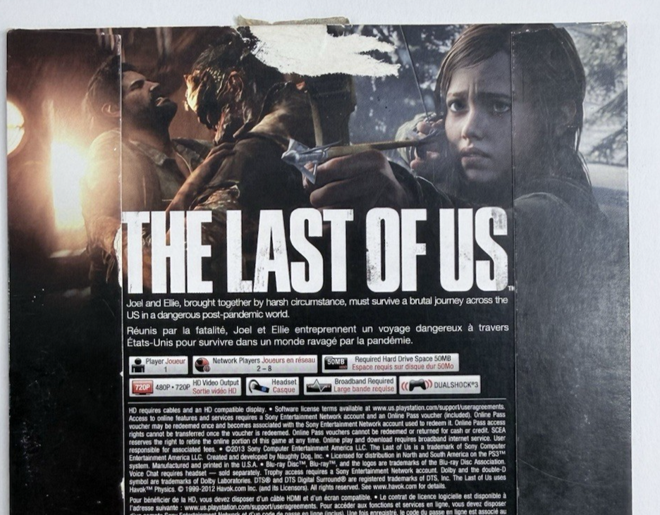 The Last of Us (PlayStation 3, 2013) Not For Resale Game and Sleeve - Tested