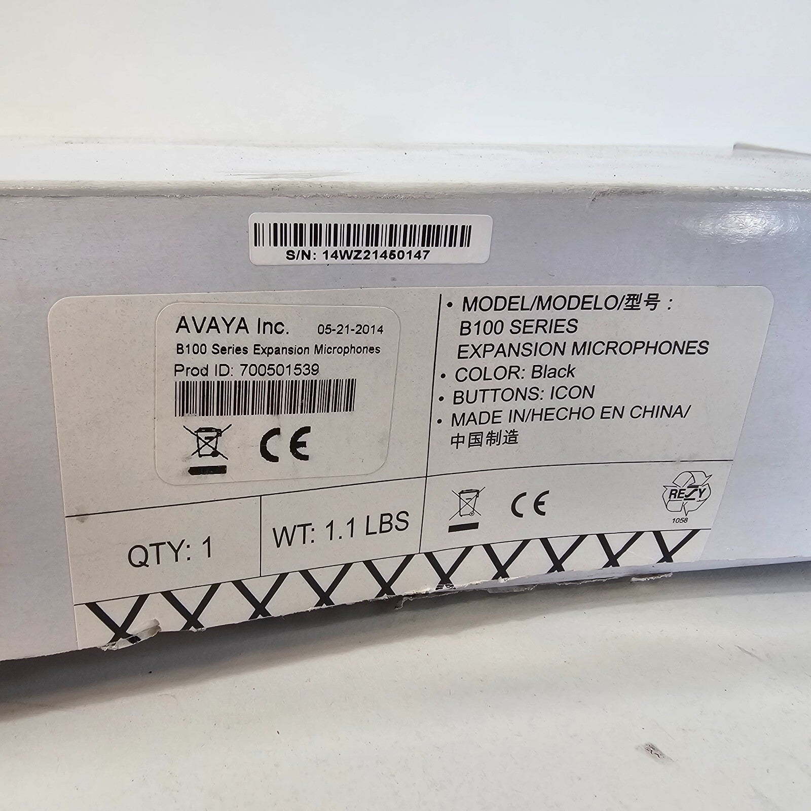 Lot of 2 Avaya Conference Phone B100 Series Expansion Microphones - Open Box