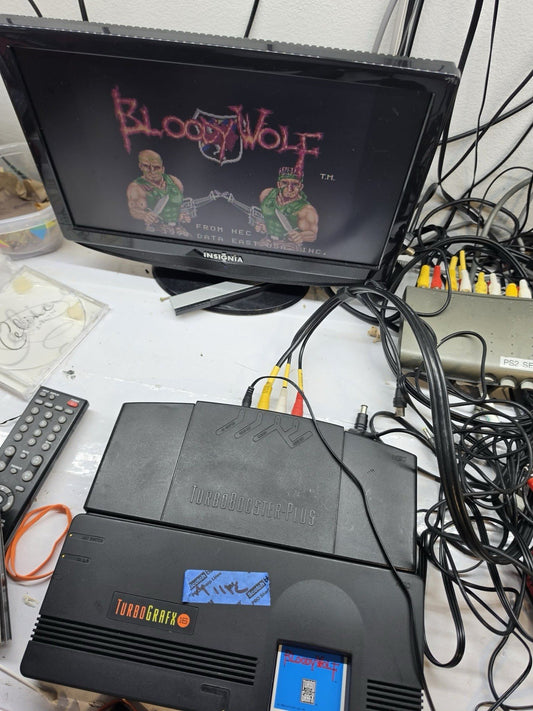 Bloody Wolf (TurboGrafx-16, 1990) Game, Case, and Manual - Tested and Working