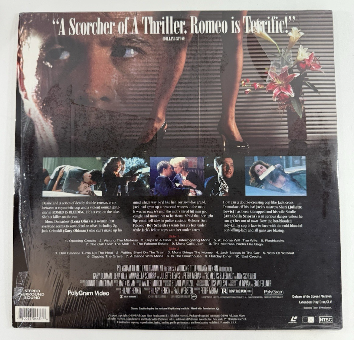 Romeo Is Bleeding (Laserdisc, 1994) Extended CLV Deluxe Widescreen Edition