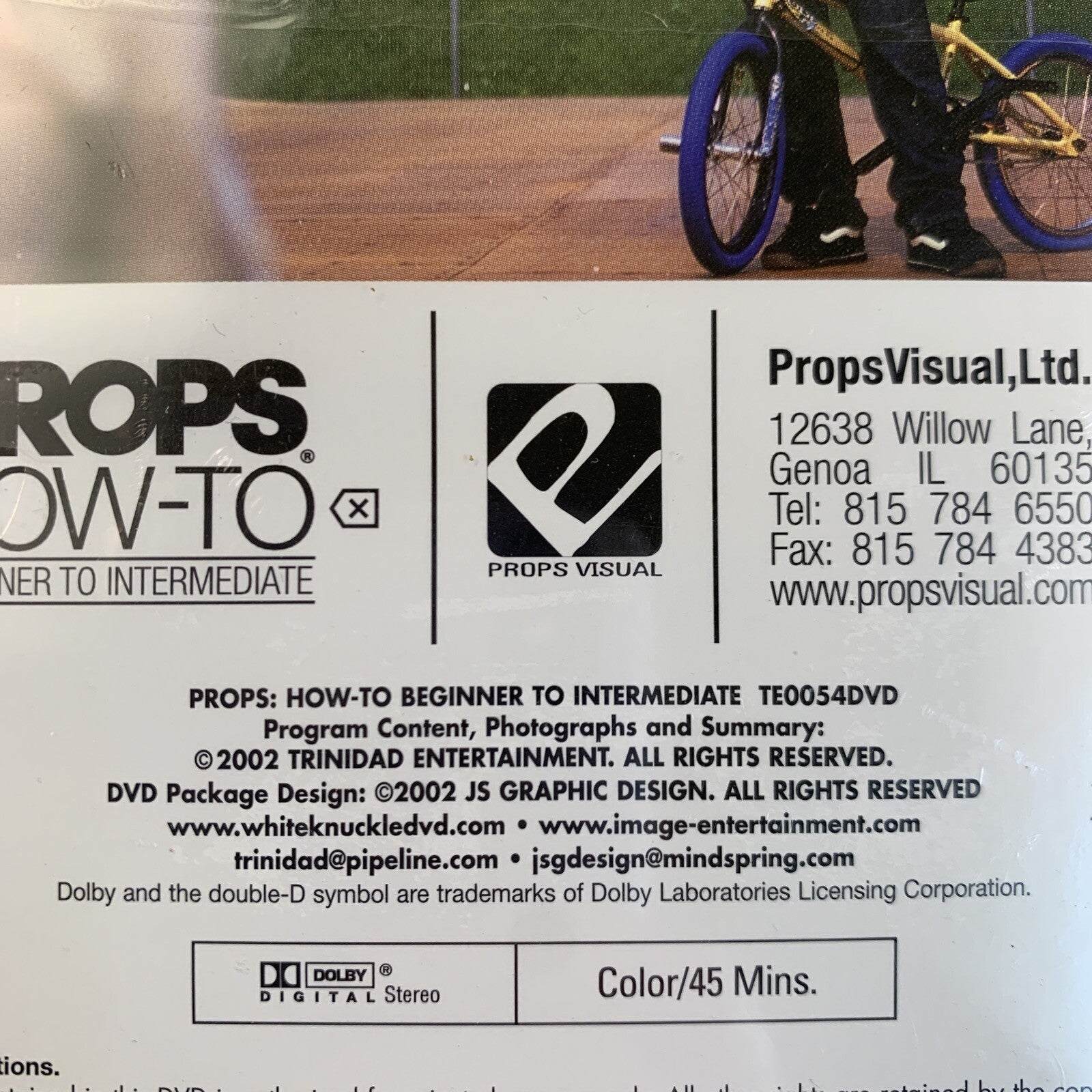 White Knuckle Extreme - Props How To Bicycle Tricks (DVD, 2003) NEW