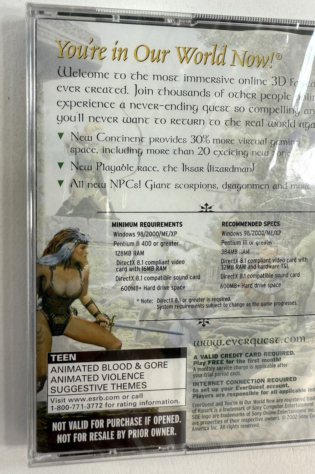 EverQuest + Ruins of Kunark Expansion (PC CD, 2002) New, Factory Sealed