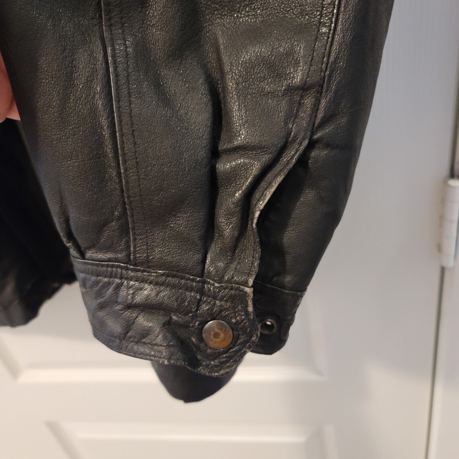 John Ashford Black Leather Men's Coat Size XL  RN18711