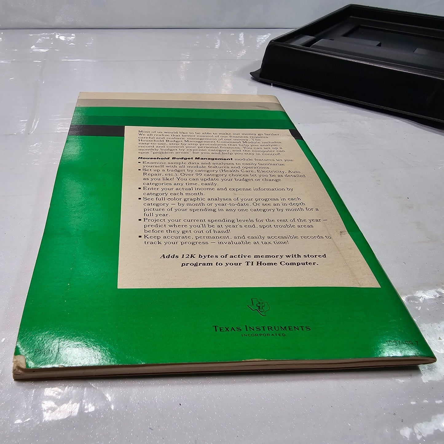 Household Budget Management (Texas Instruments TI99/4a, 1979) Cartridge & Manual