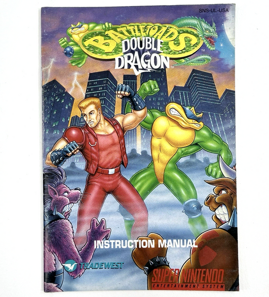 Tradewest 1993 Battletoads & Double Dragon Instruction Manual SNS-UL-USA