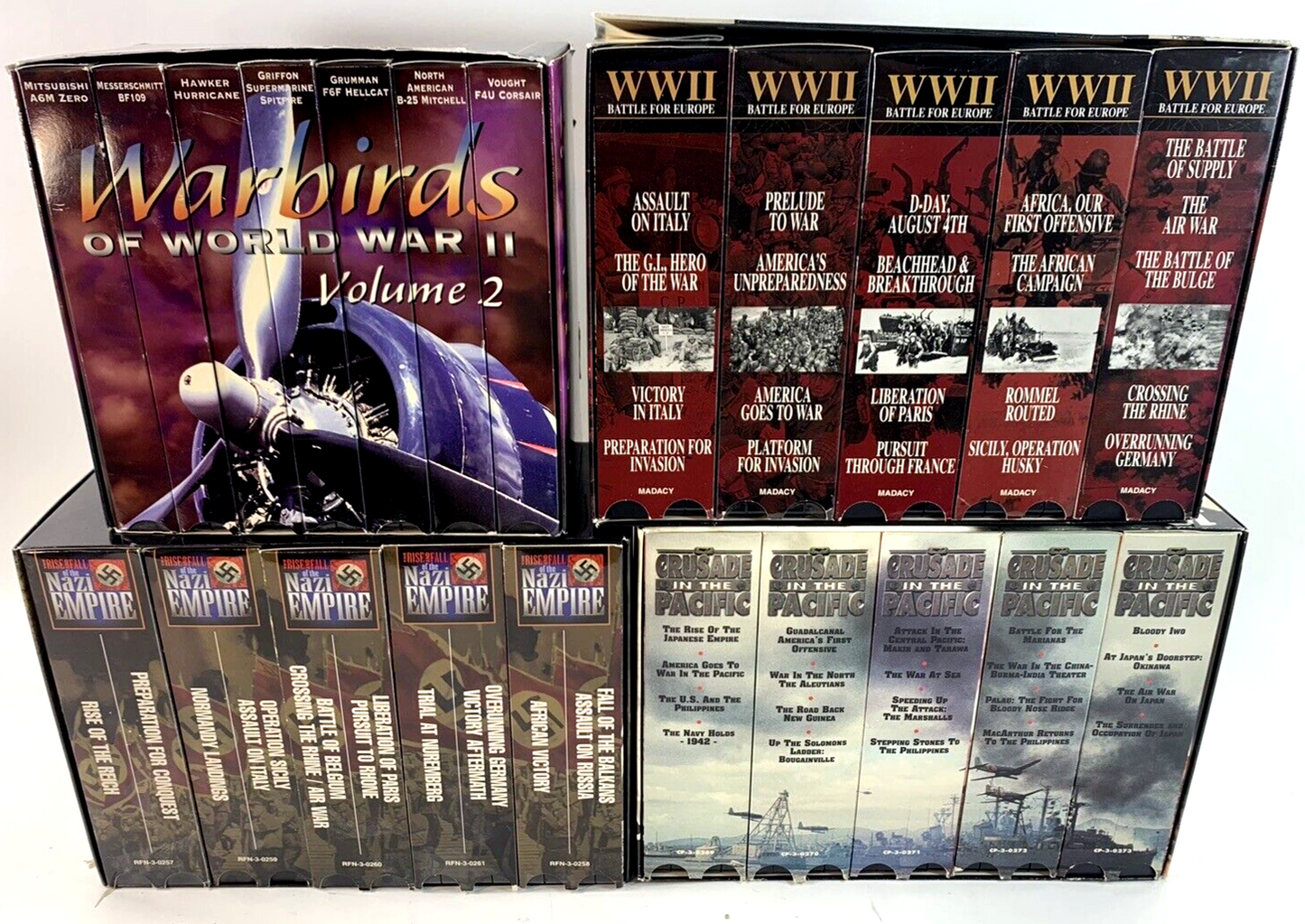 Rise And Fall Of The Nazi Empire (4 Military VHS box sets) Warbirds of WWII +2