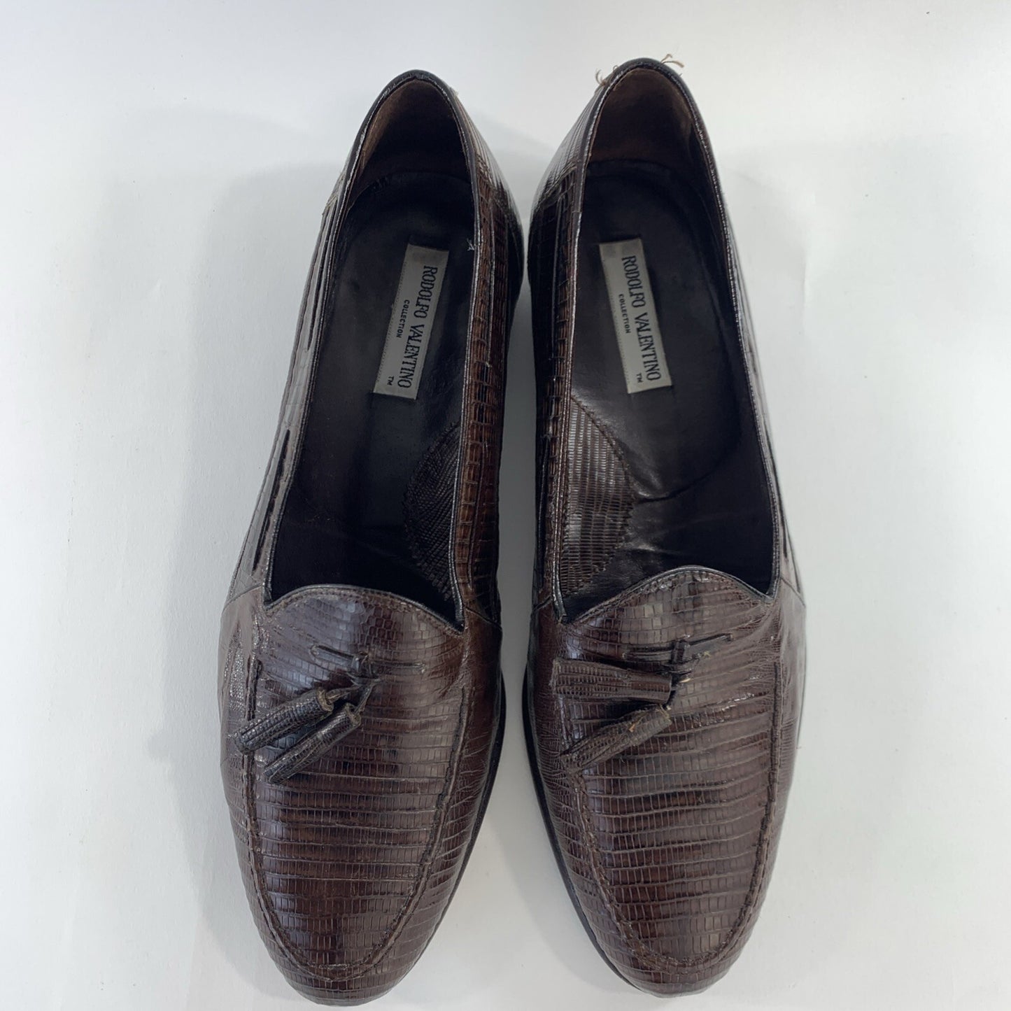 Rodolfo Valentino Size 9.5 Men's Genuine Alligator Leather Slip-On Derby Shoes