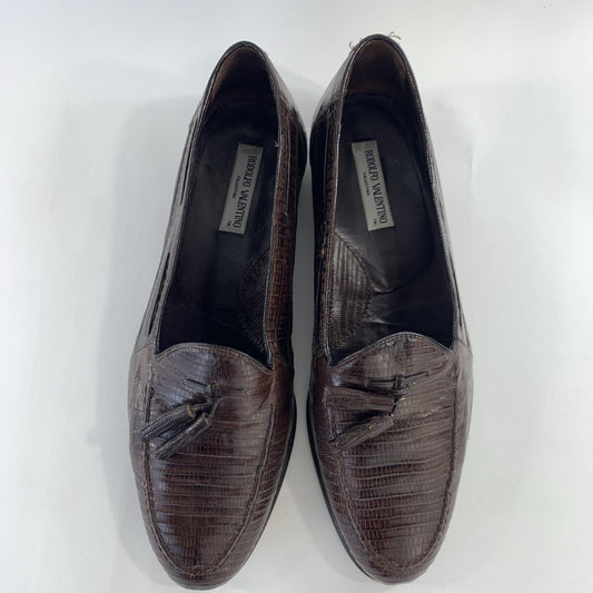 Rodolfo Valentino Size 9.5 Men's Genuine Alligator Leather Slip-On Derby Shoes