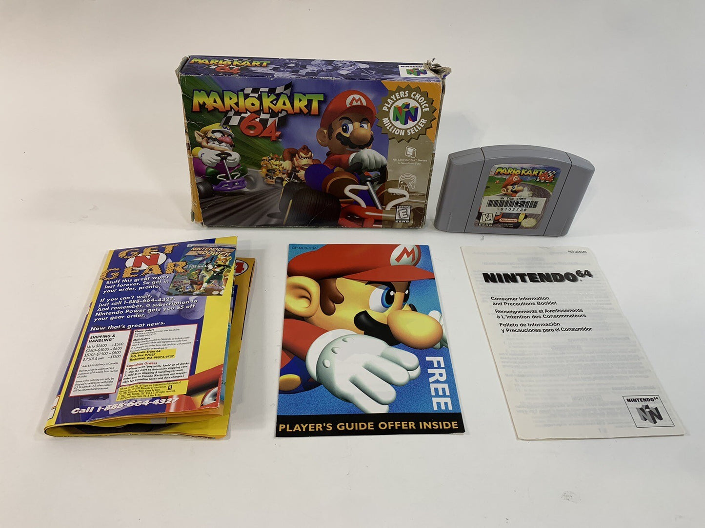 Mario Kart 64 Player's Choice (Nintendo 64, 1997) Game Box Inserts - No Manual