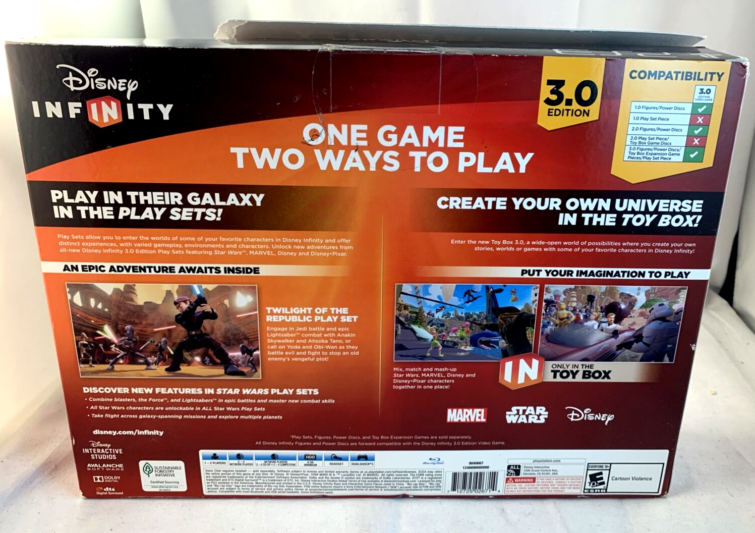 Star Wars Disney Infinity 3.0 Edition Game Starter Pack PS3  New- Damaged Box