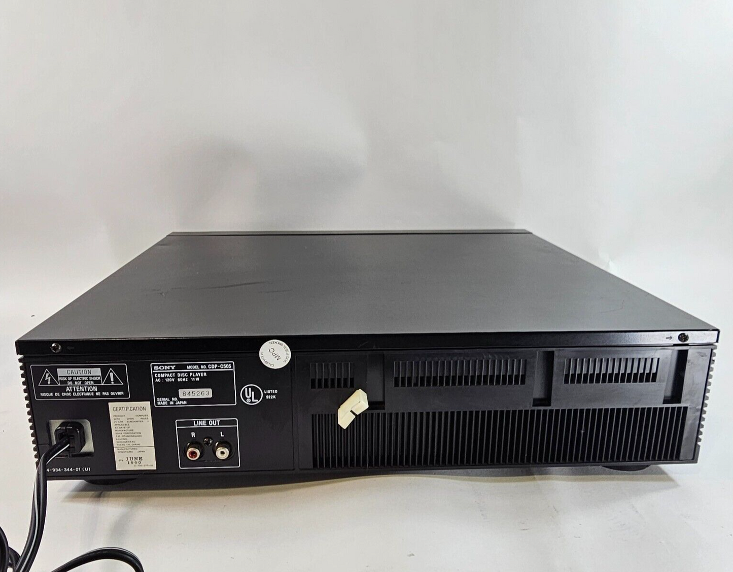 Sony CDP-C505 5 Disc CD Changer - Tested and Working - No Remote