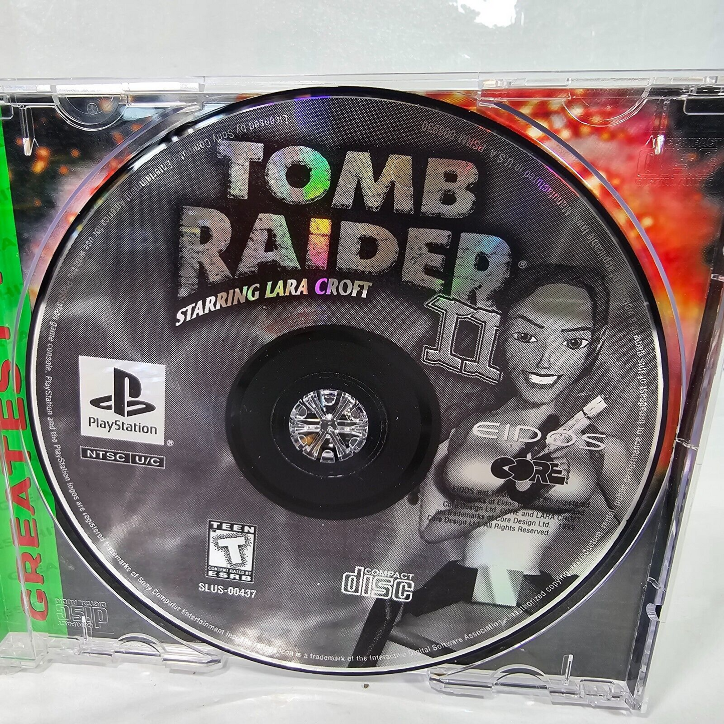 Tomb Raider 2 Greatest Hits (PlayStation 1, 1997) Game Case Manual Registration