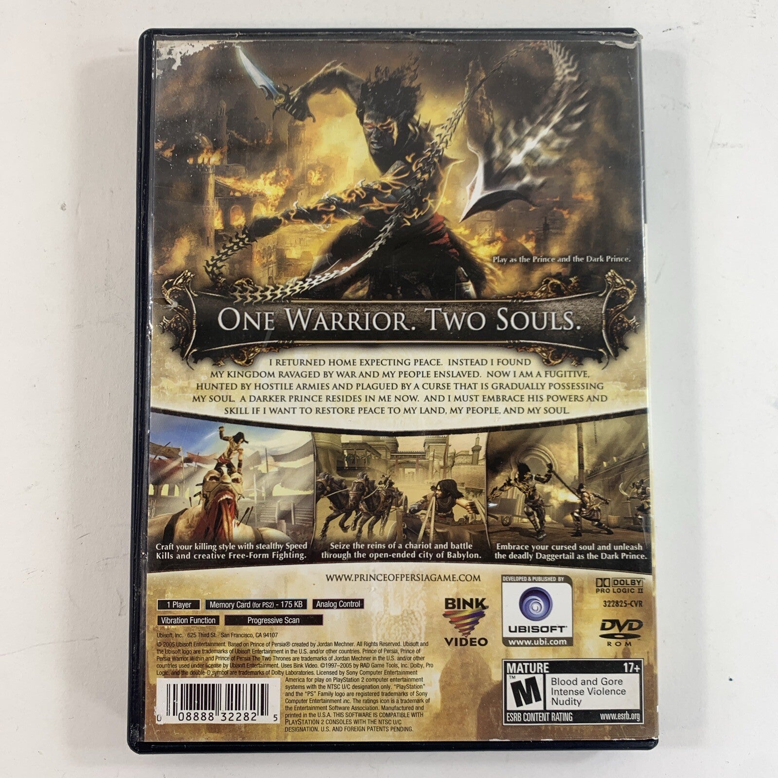 Prince of Persia The Two Thrones (PlayStation 2, 2005) Game Case Manual - Tested