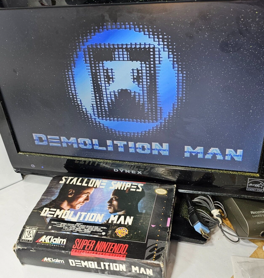 Demolition Man (Nintendo SNES, 1995) Game Box Manual Inserts Poster Registration