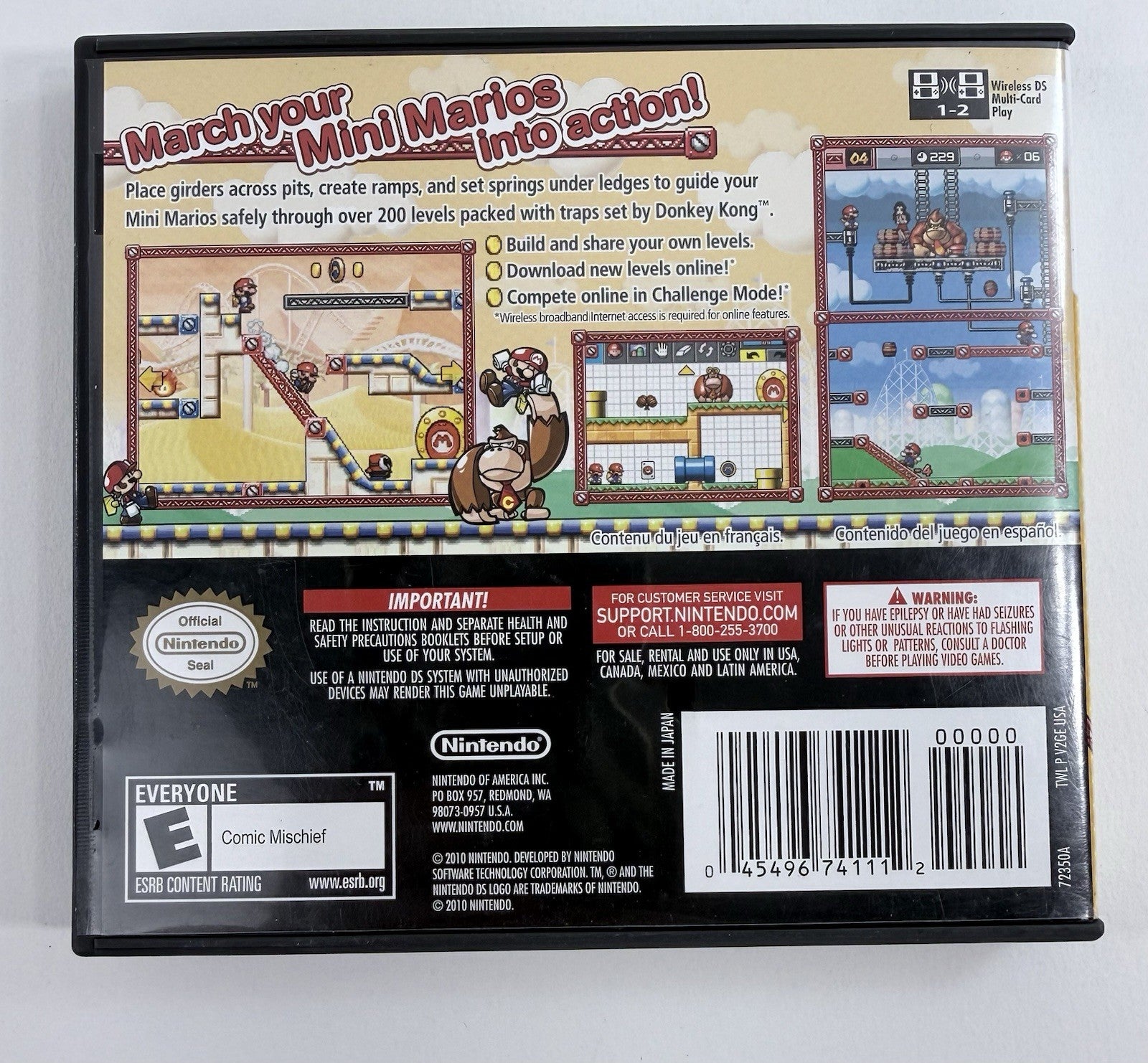 Mario vs Donkey Kong Mini-Land Mayhem (Nintendo DS, 2011) Game Case Manual More