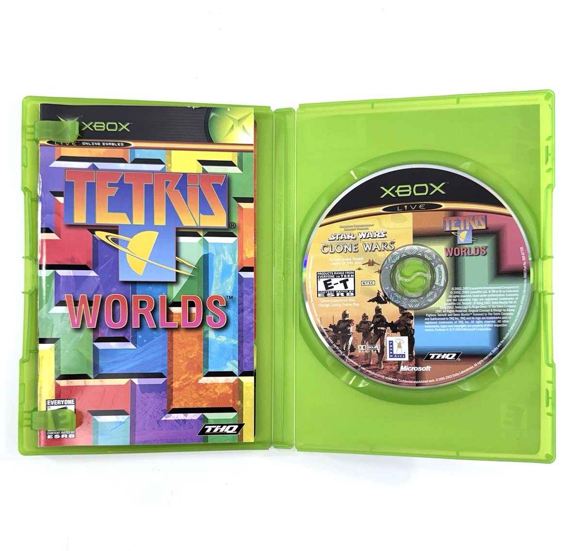 Star Wars: The Clone Wars/Tetris Worlds (Xbox, 2003) Game Case Manuals Insert