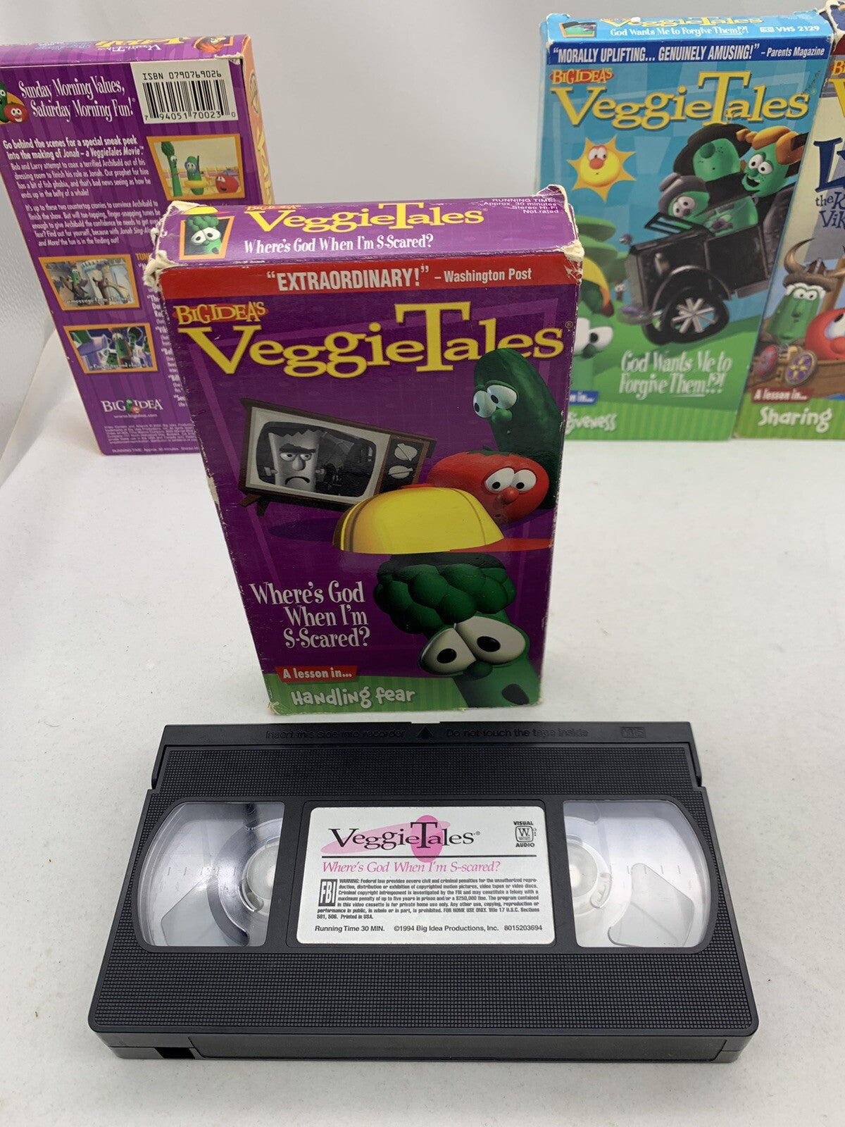 Veggie Tales (VHS Bundle) Forgiveness, Sharing, Handling Fear, Sing-along Songs