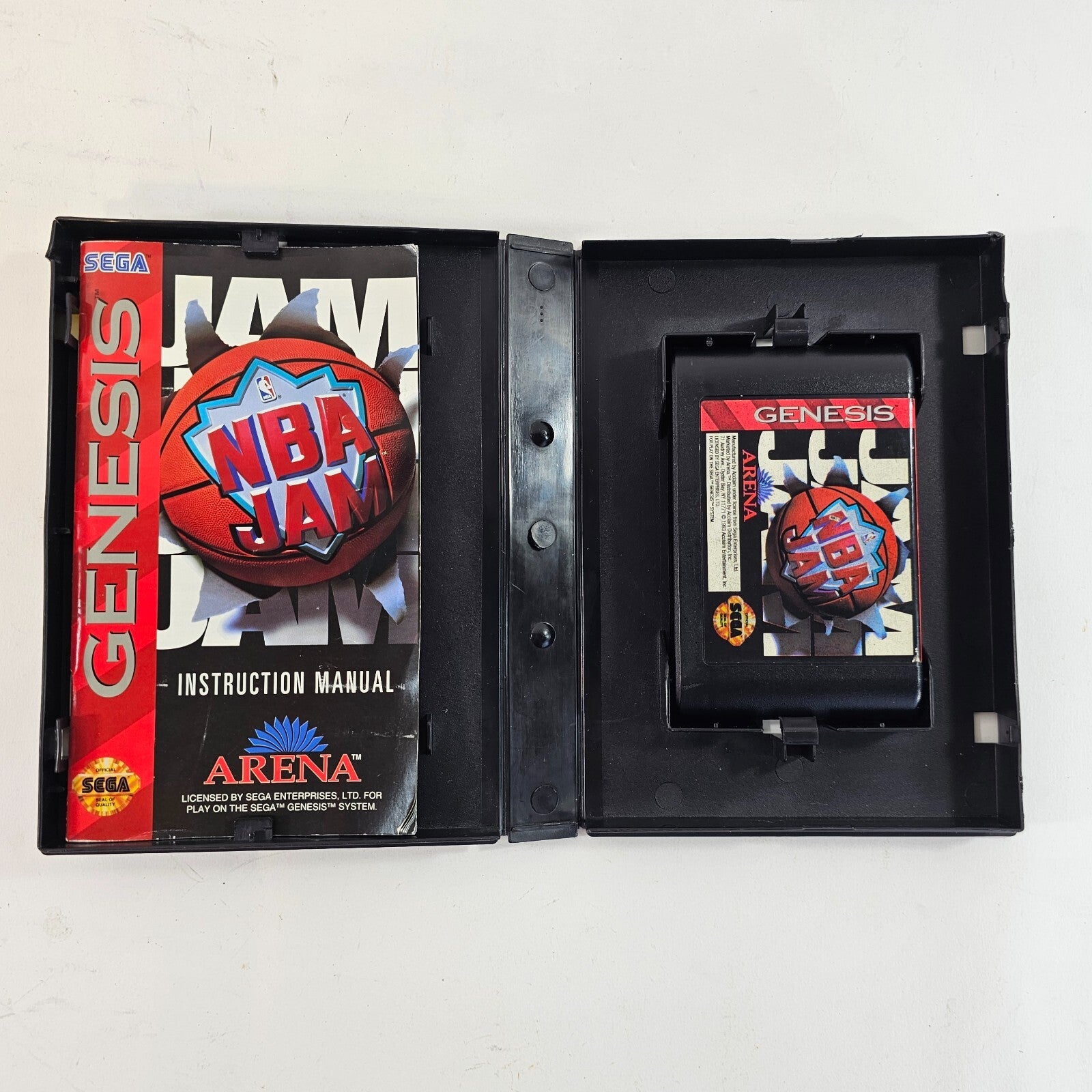 NBA Jam (Sega Genesis, 1994) Game Case Manual - Tested and Working