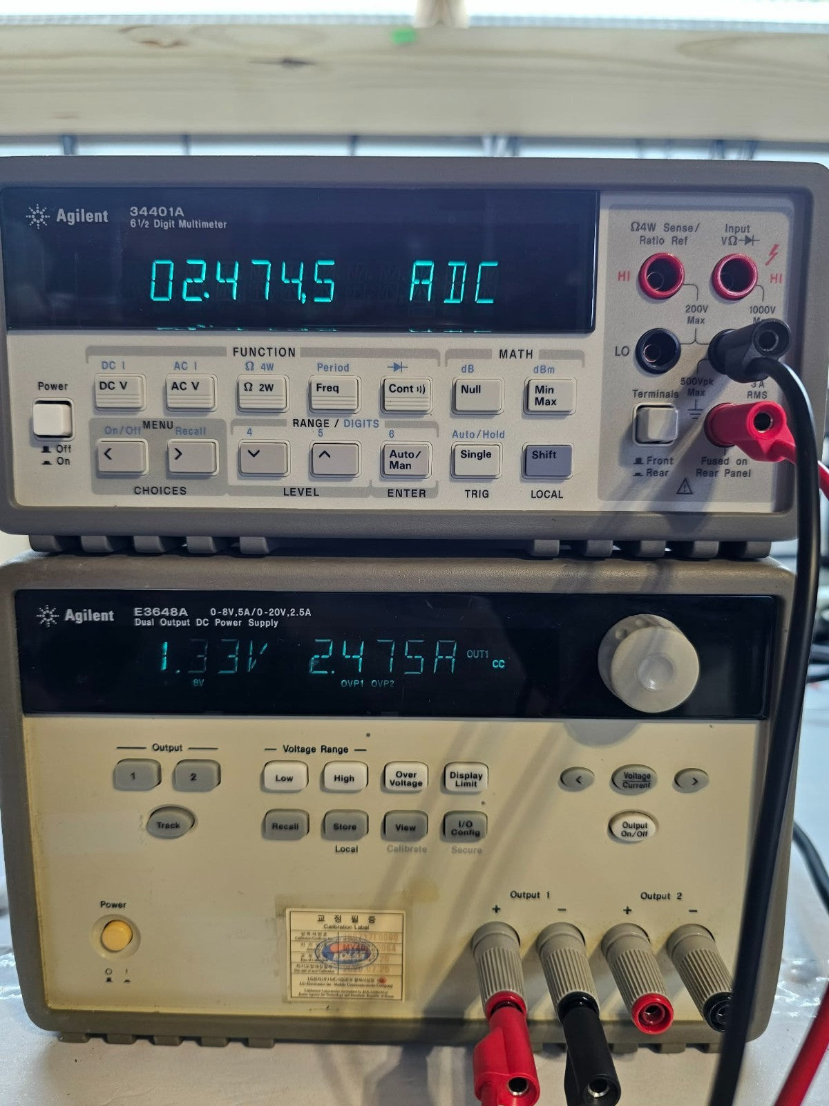 Agilent E3648A Dual Output DC Power Supply 0-8V,5A/0-20V,2.5A - Tested - 2064