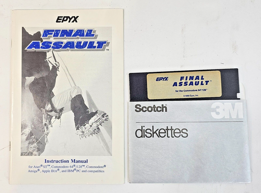 Final Assault (Commodore 64/128, 1988) Authentic Game and Manual
