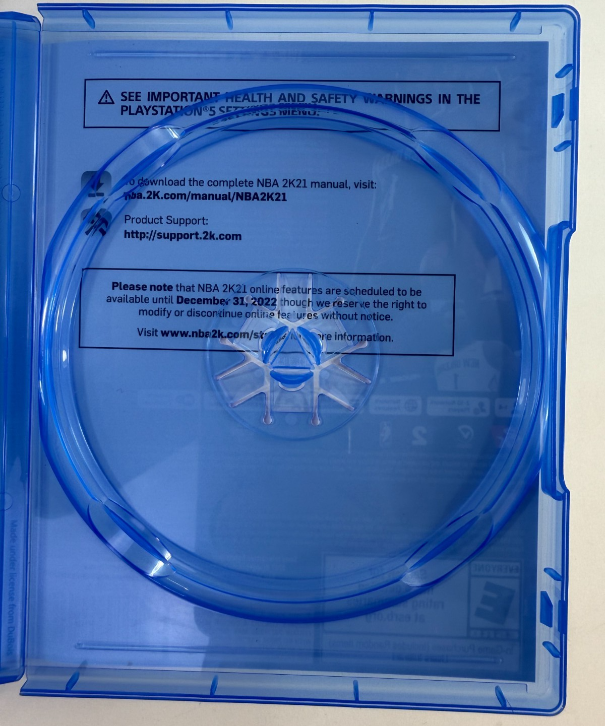 NBA 2K21 (Sony PlayStation 5, 2020) Game Case & Insert