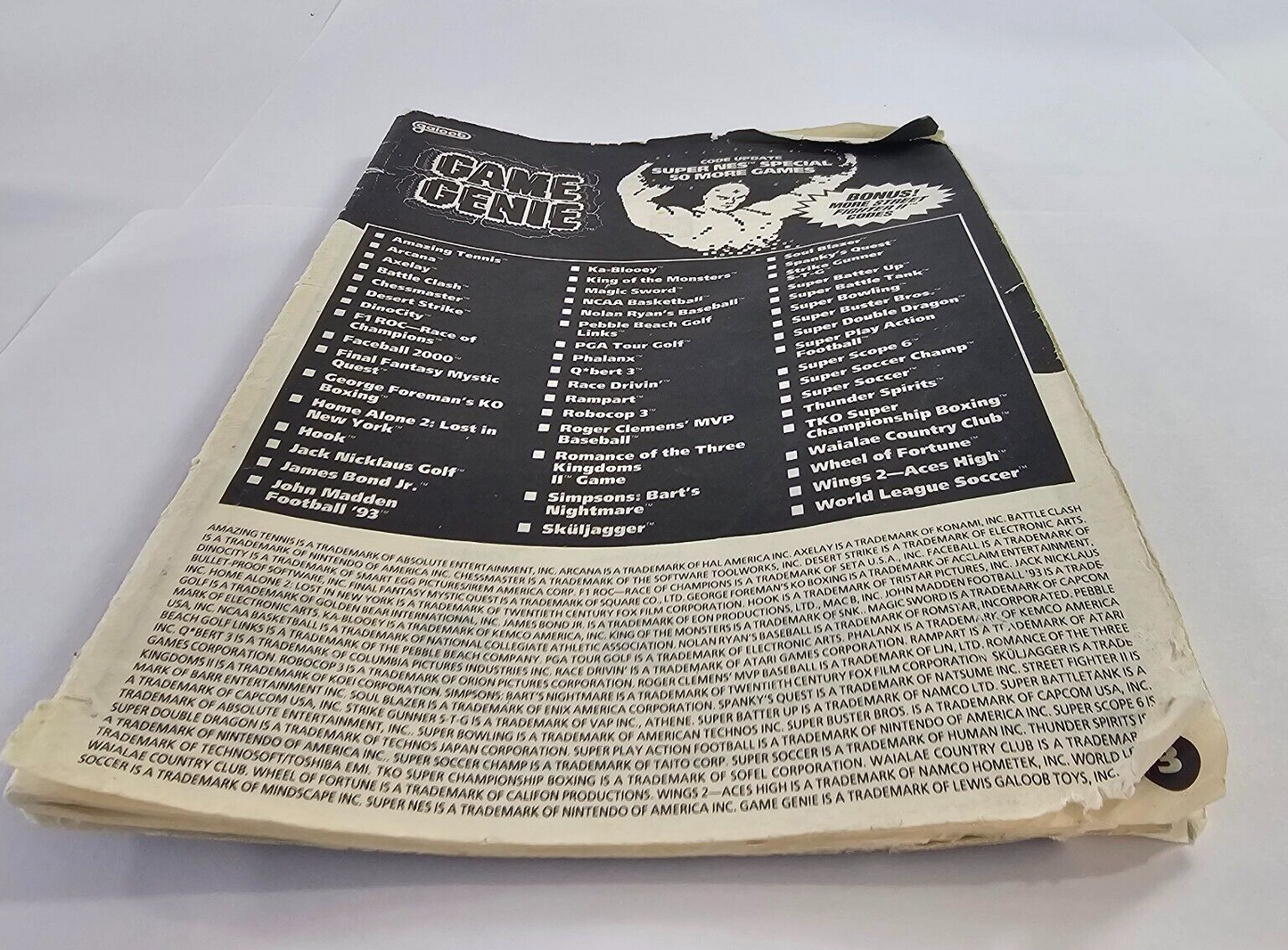 Galoob Game Genie Video Game Enhancer (Super Nintendo, 1992) with Code Books