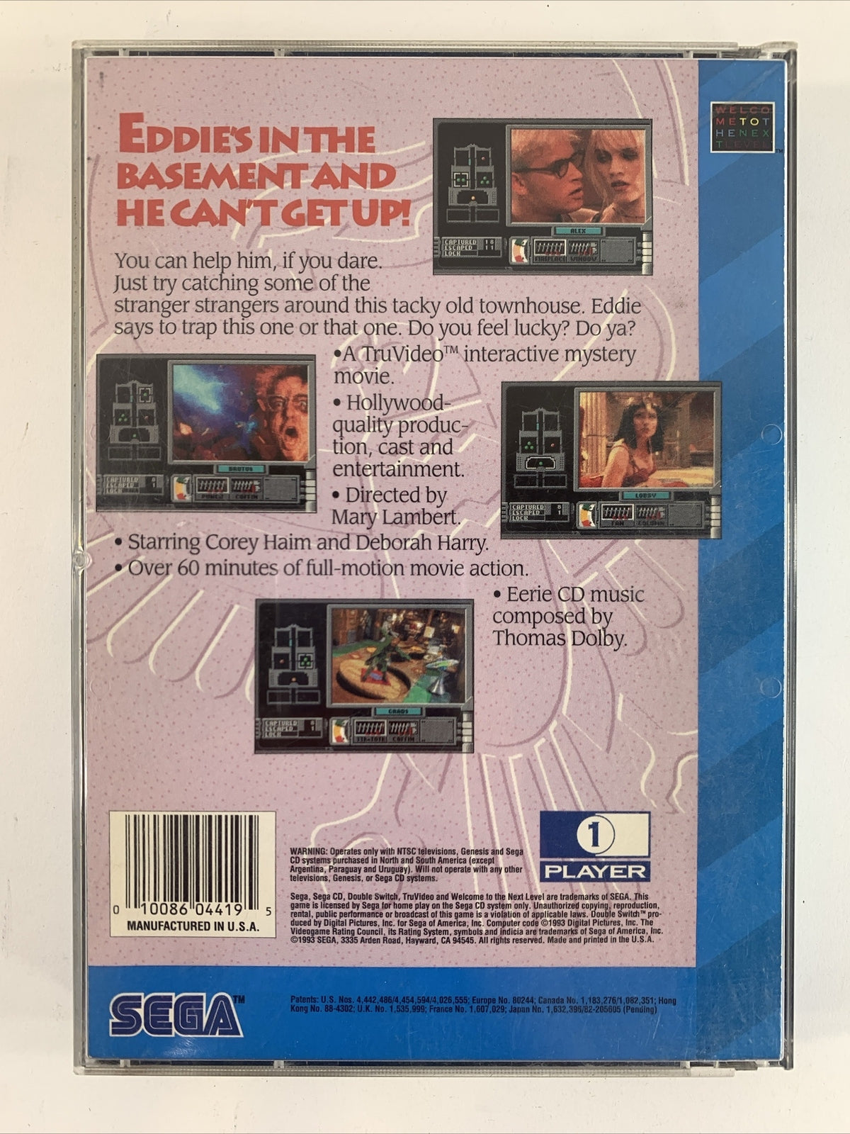 Double Switch (Sega CD 1993) Game Case Manual Registration Card CIB  Corey Haim