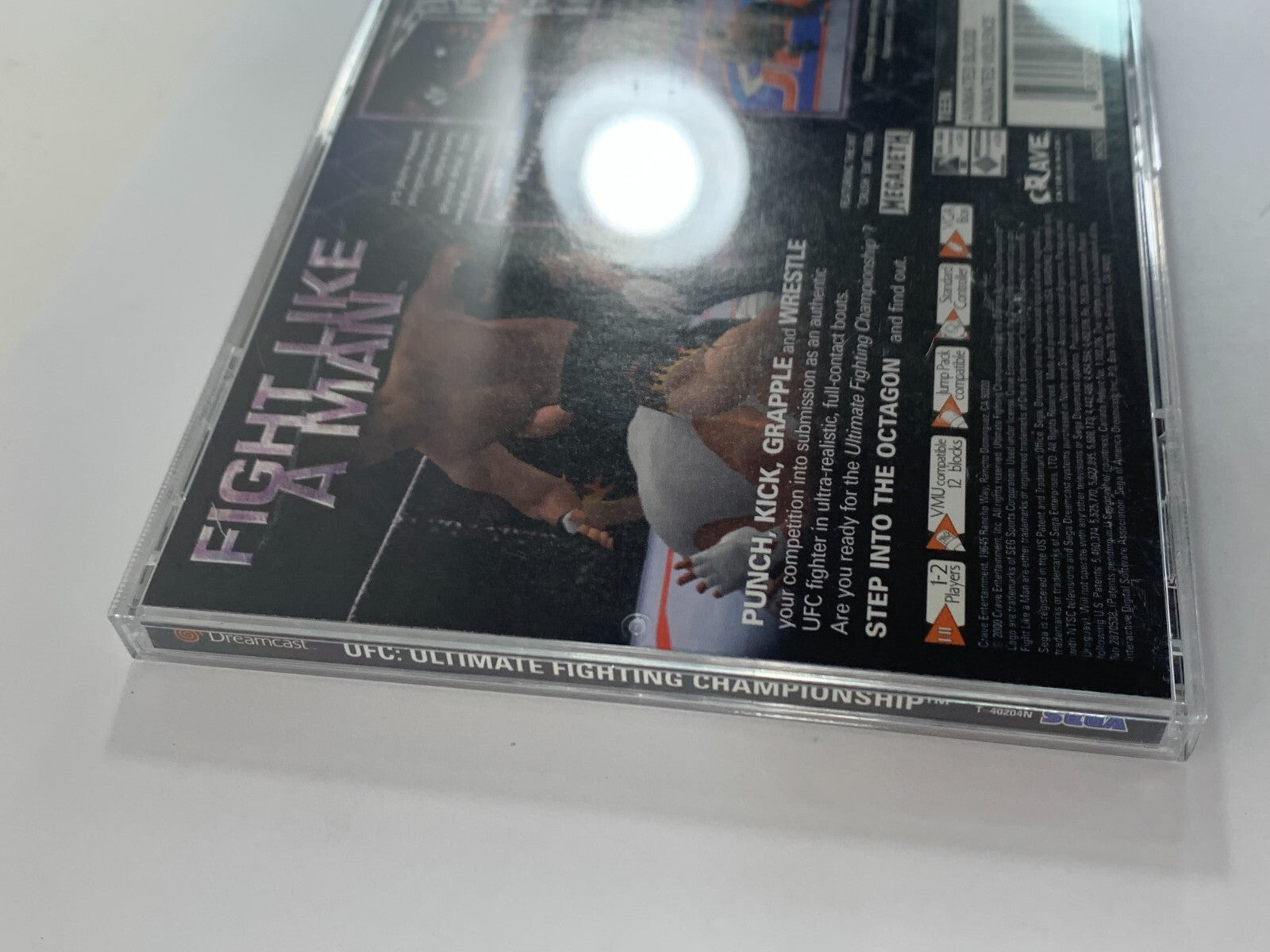 Ultimate Fighting Championship (Dreamcast, 2000) Game Case Manual Registration