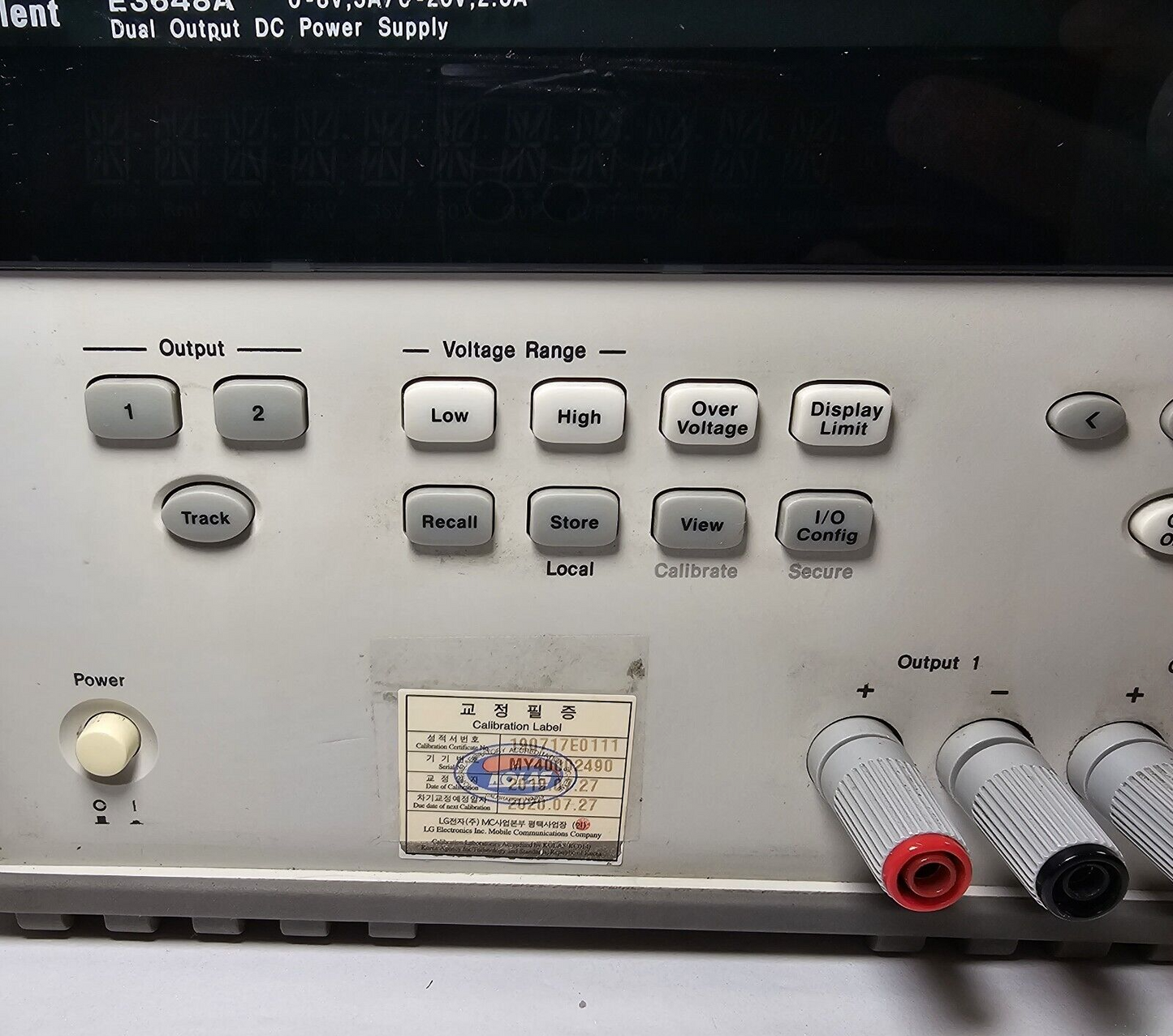 Agilent E3648A Dual Output DC Power Supply 0-8V,5A/0-20V,2.5A - Tested - 2490