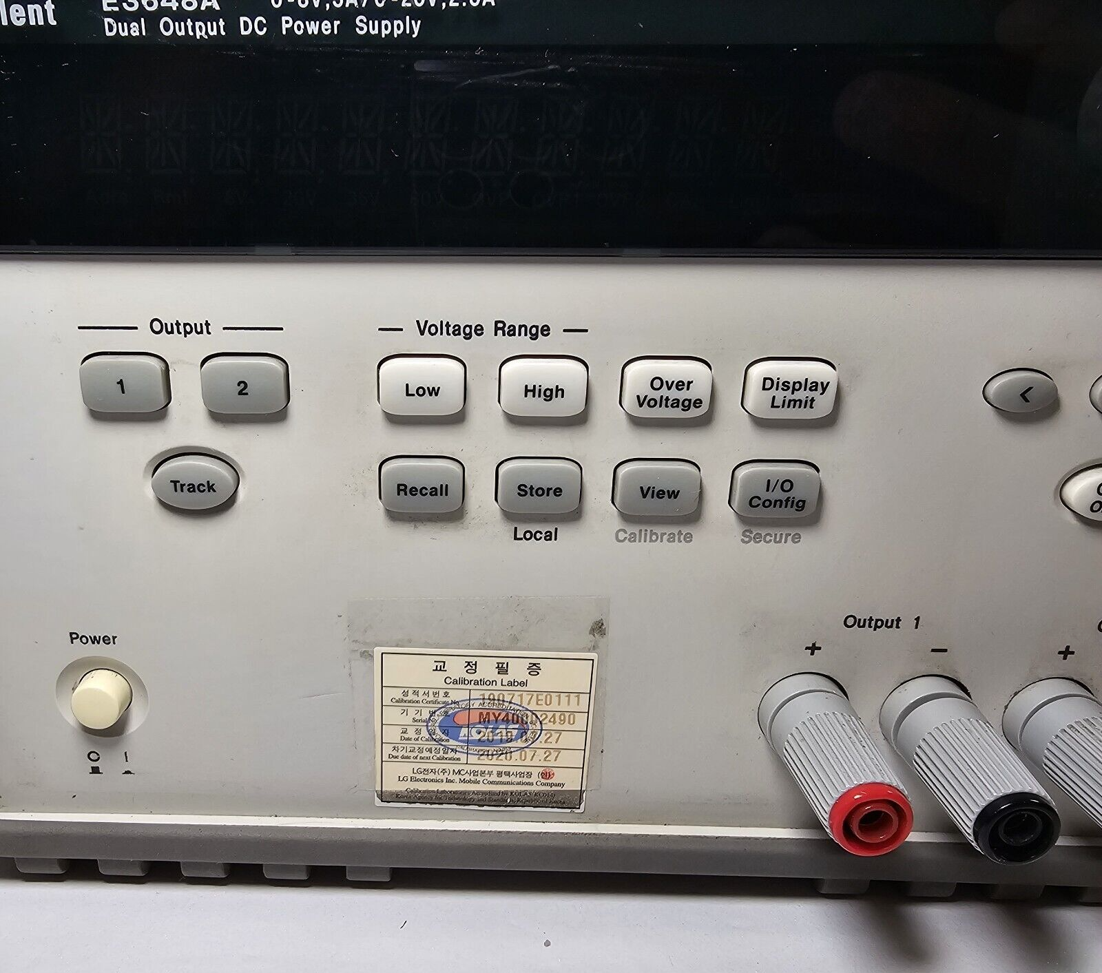 Agilent E3648A Dual Output DC Power Supply 0-8V,5A/0-20V,2.5A - Tested - 2490