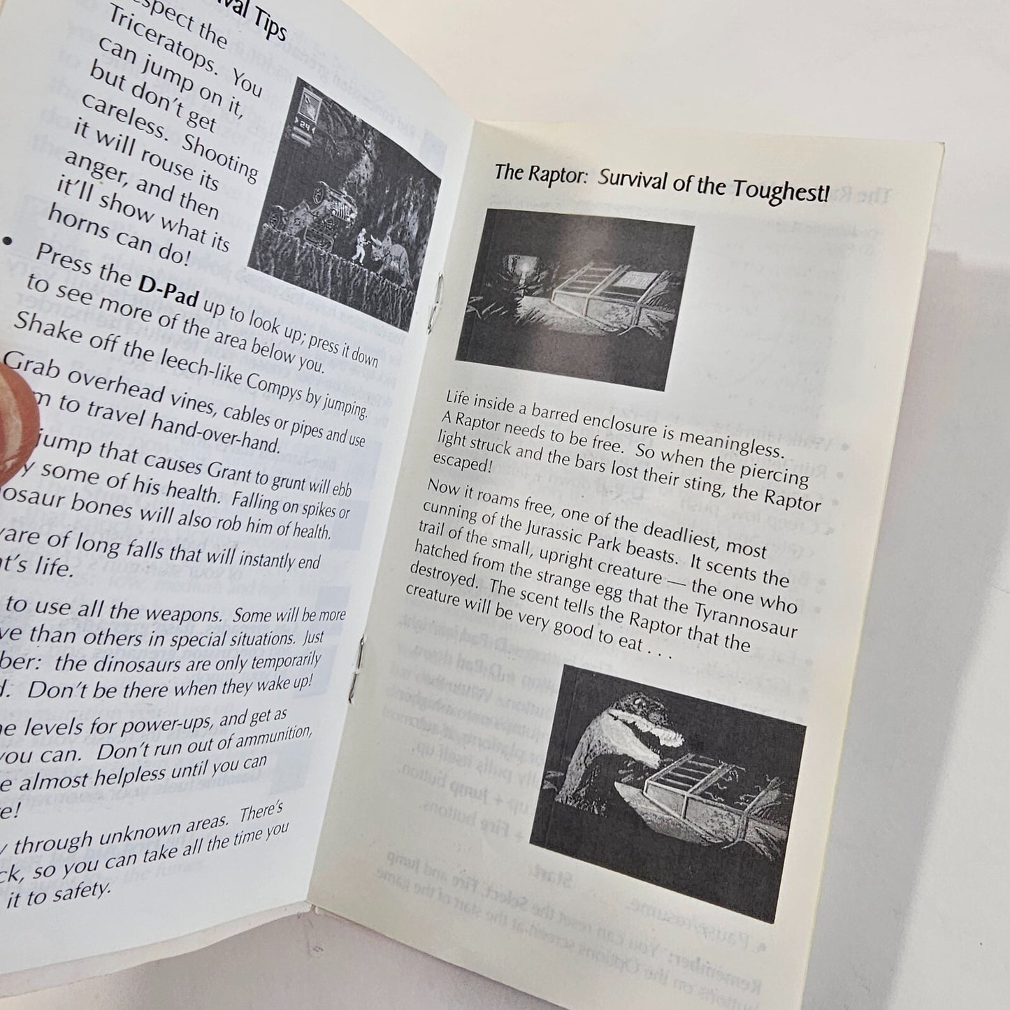 Jurassic Park (Sega Genesis, 1993) Game Manual and Case with Hangtab - Tested