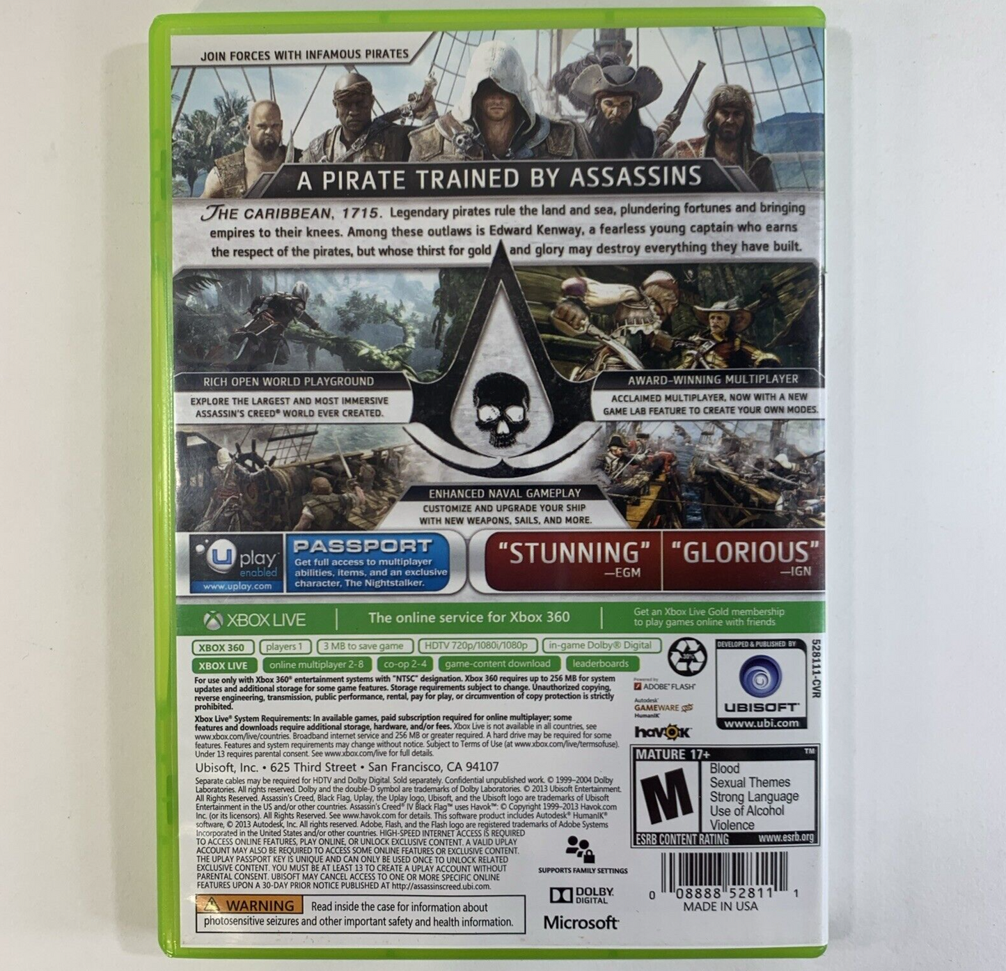 Assassin's Creed IV: Black Flag (Xbox 360, 2013) Discs Case Inserts - Tested