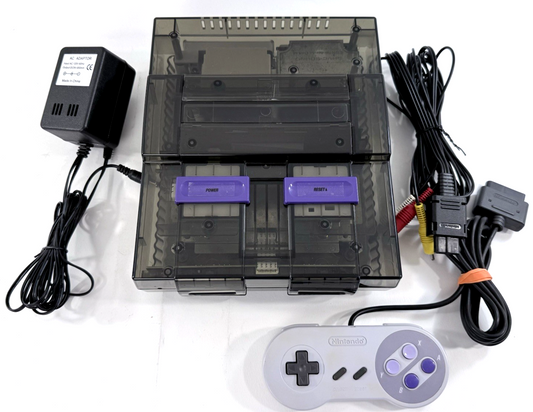 Super Nintendo SNS-101 Custom Shell Console + Controller + Cords  - Tested