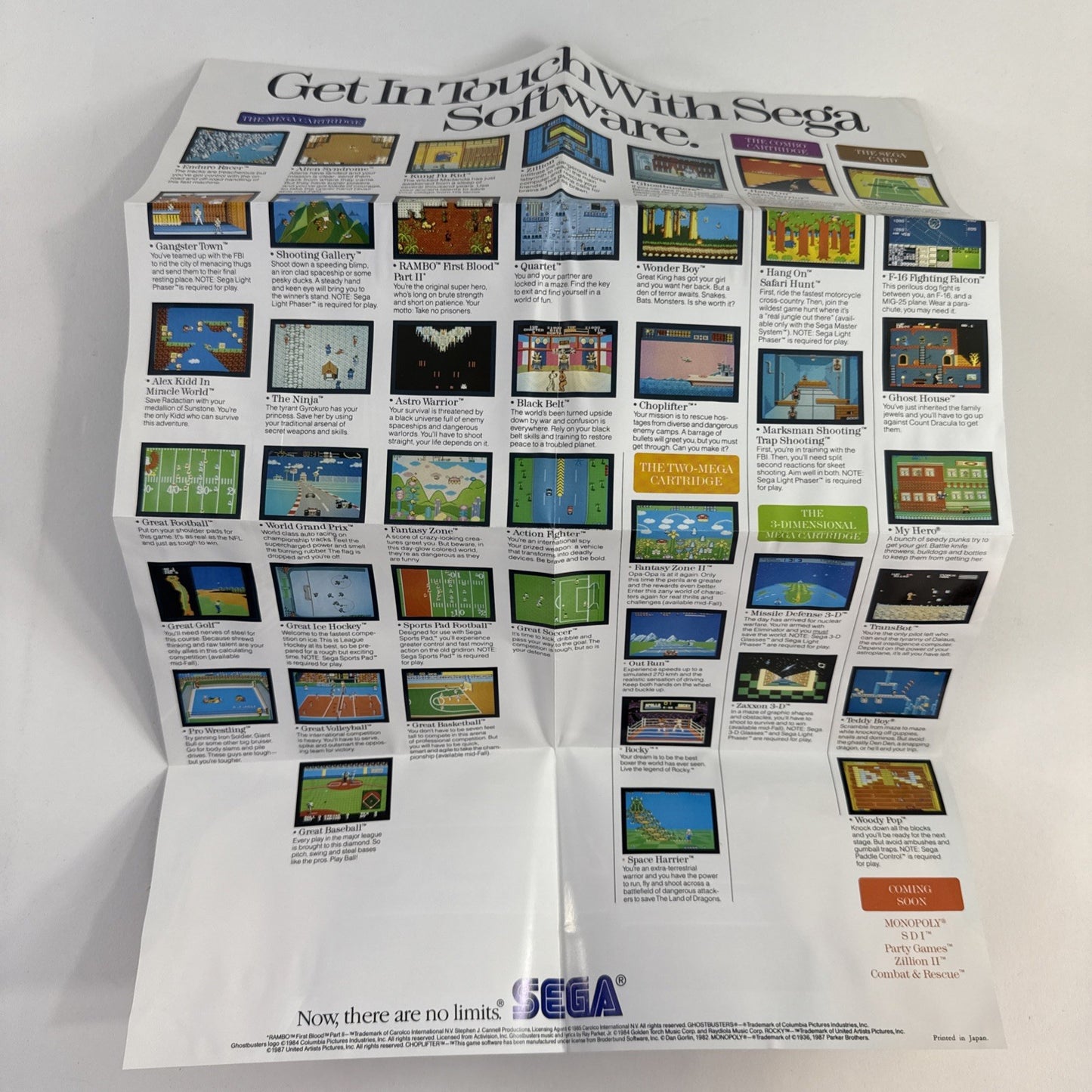 Monopoly (Sega Master System, 1988) Game Case Manual Poster - Tested