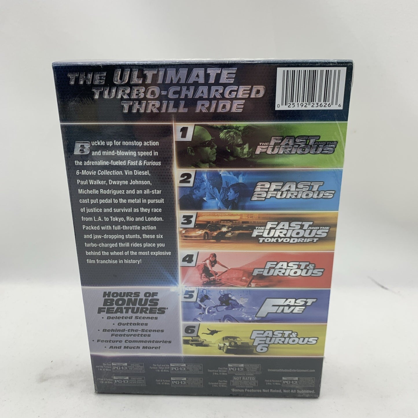 Fast  Furious: 6 Movie Collection (DVD, 2014, 6-Disc Set) NEW